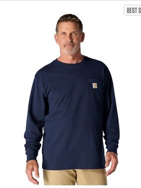 Carhartt Navy Long-Sleeve Pocket Tee - Men’s Workwear